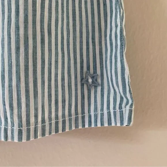 Tocoto Vintage Linen Blend Striped Skirt - Picture 6 of 8